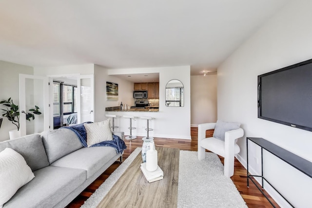 30 E Huron St Unit 2602, Chicago, IL 60611 - living room featuring wood finished floors and healthy amount of natural light