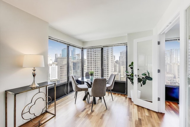 30 E Huron St Unit 2602, Chicago, IL 60611 - dining room with a view of skyline and light wood-type flooring