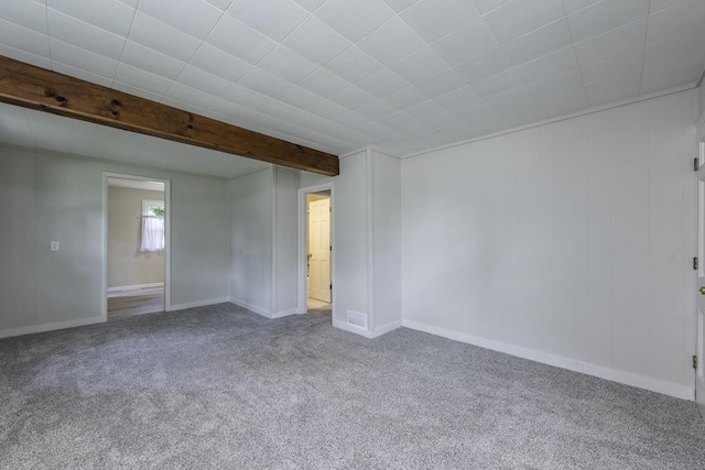 542 Whitney Ave, Winthrop Harbor, IL 60096 - unfurnished room with carpet flooring and beamed ceiling