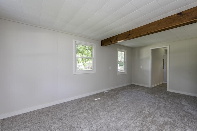 542 Whitney Ave, Winthrop Harbor, IL 60096 - carpeted spare room featuring beam ceiling and baseboards