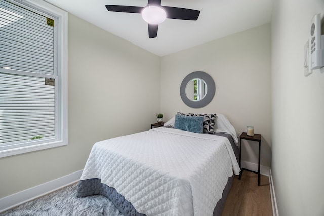 4143 N Drake Ave, Chicago, IL 60618 - bedroom featuring dark wood-style flooring and ceiling fan