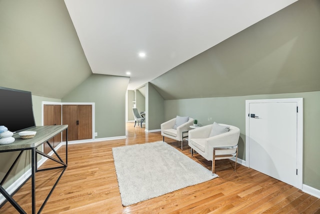 4143 N Drake Ave, Chicago, IL 60618 - sitting room featuring light wood-style flooring and lofted ceiling