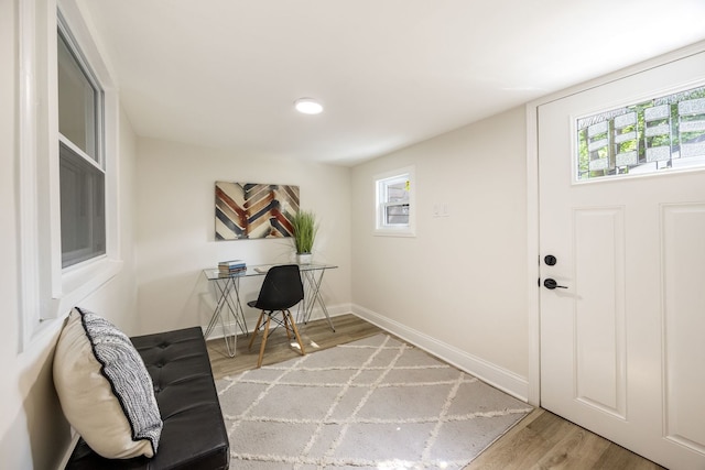 4143 N Drake Ave, Chicago, IL 60618 - office featuring plenty of natural light, light wood finished floors, and recessed lighting