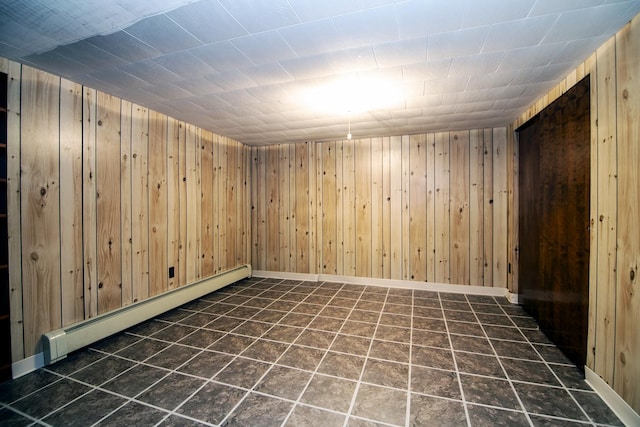 731 Bishop Ct, Bradley, IL 60915 - spare room featuring baseboard heating and wooden walls