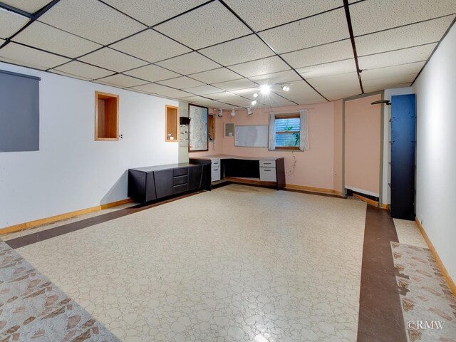780 Chisholm Trl, Roselle, IL 60172 - below grade area with light floors and a drop ceiling