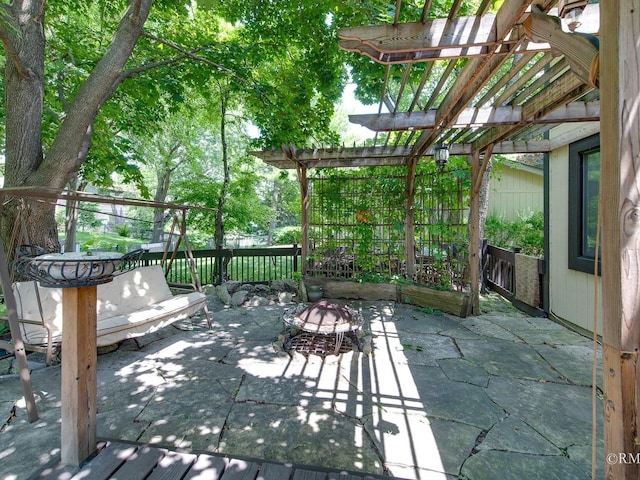 780 Chisholm Trl, Roselle, IL 60172 - view of patio with a pergola and a fire pit