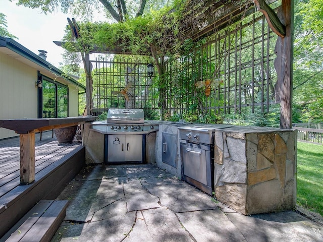 780 Chisholm Trl, Roselle, IL 60172 - view of patio featuring exterior kitchen and a deck