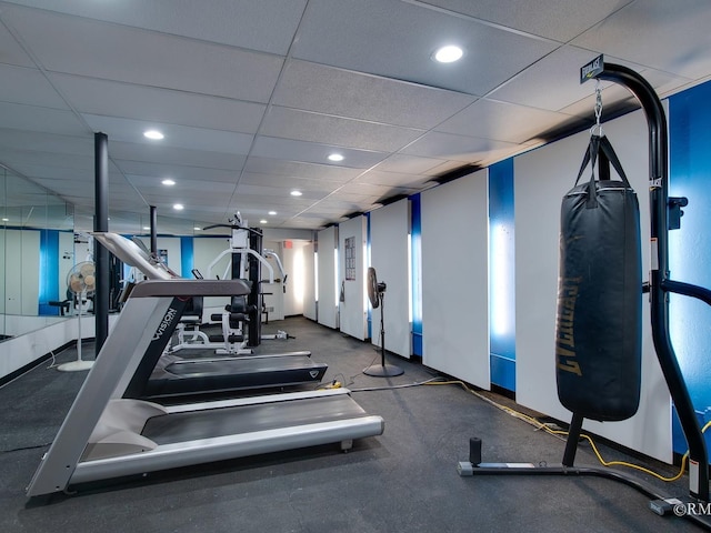 780 Chisholm Trl, Roselle, IL 60172 - gym featuring recessed lighting and a paneled ceiling
