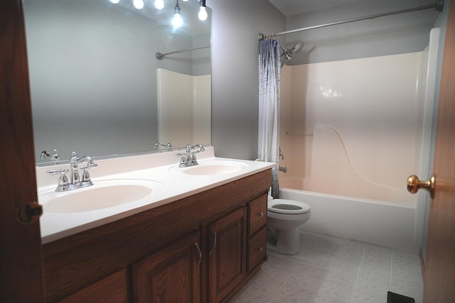 182 Cherrywood Ct, Romeoville, IL 60446 - full bath featuring shower / bathtub combination with curtain and double vanity