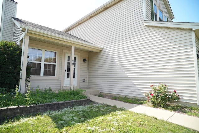 182 Cherrywood Ct, Romeoville, IL 60446 - doorway to property featuring a chimney