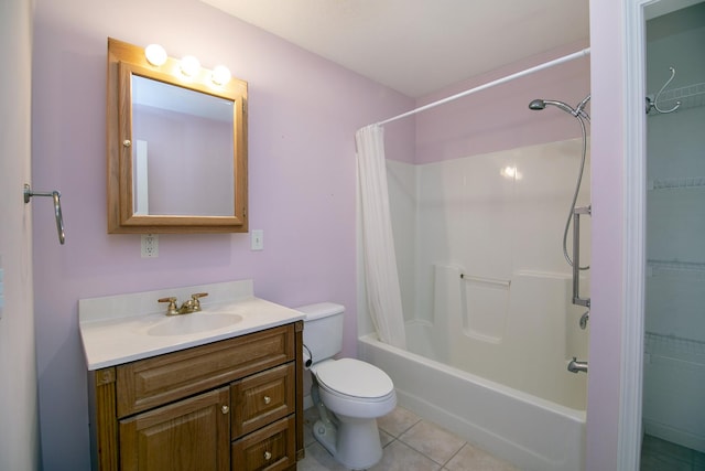 1642 Waterberry Ct, Bourbonnais, IL 60914 - full bathroom featuring shower / bathtub combination with curtain, vanity, and tile patterned floors