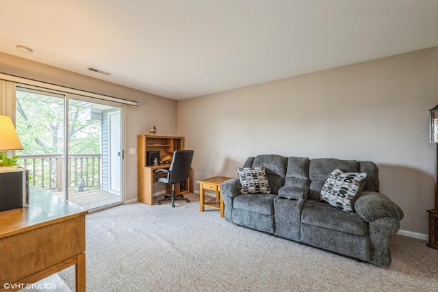 260 W Lynn Dr Unit 7-5B, Palatine, IL 60067 - carpeted living room with an office area and baseboards