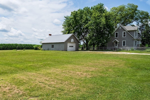 15313 Furrow Rd, Pekin, IL 61554 - view of yard with a garage and an outdoor structure