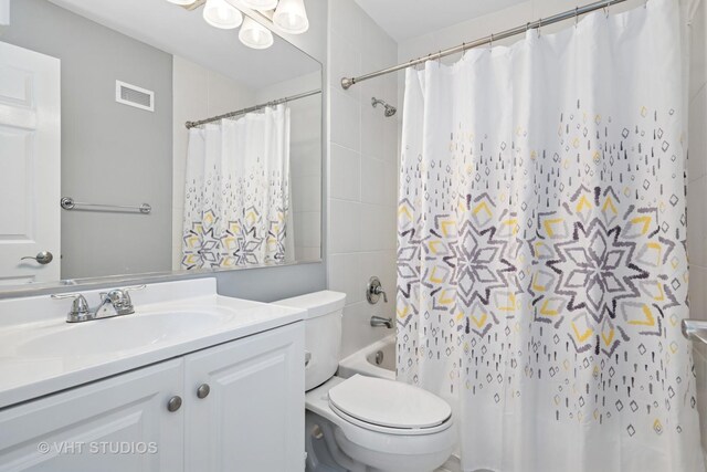 436 Shoreline Rd, Lake Barrington, IL 60010 - full bathroom featuring vanity and shower / tub combo with curtain