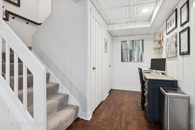 436 Shoreline Rd, Lake Barrington, IL 60010 - office featuring dark wood-style floors and baseboards