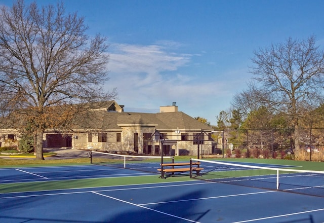 436 Shoreline Rd, Lake Barrington, IL 60010 - view of tennis court with community basketball court