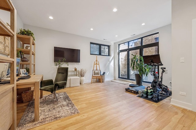 1423 W Huron St Unit 1, Chicago, IL 60642 - home office with wood finished floors and recessed lighting