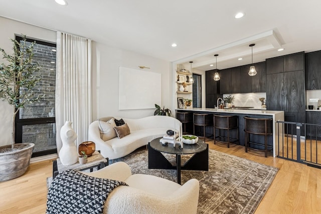 1423 W Huron St Unit 1, Chicago, IL 60642 - living room with light wood finished floors and recessed lighting