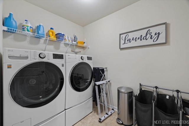 2267 Lundquist Dr, Aurora, IL 60503 - washroom featuring separate washer and dryer and tile patterned floors