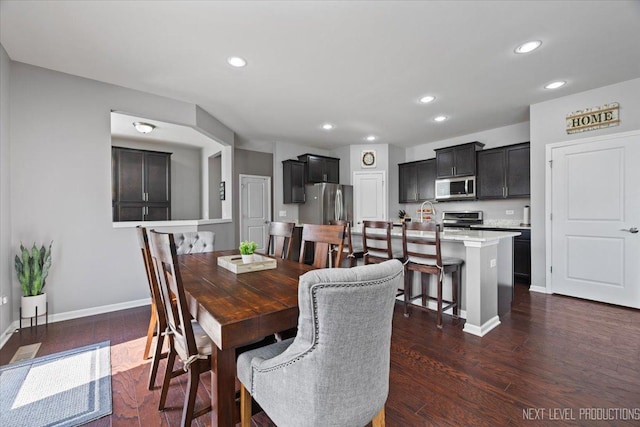 2267 Lundquist Dr, Aurora, IL 60503 - dining room with recessed lighting and dark wood finished floors