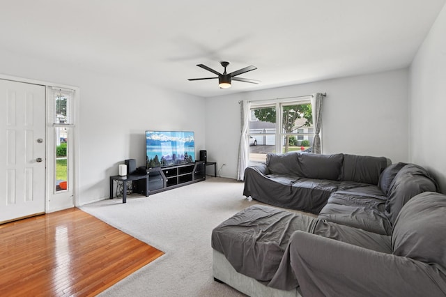 226 Nantucket Hbr Unit 226, Schaumburg, IL 60193 - living area featuring a ceiling fan and wood finished floors