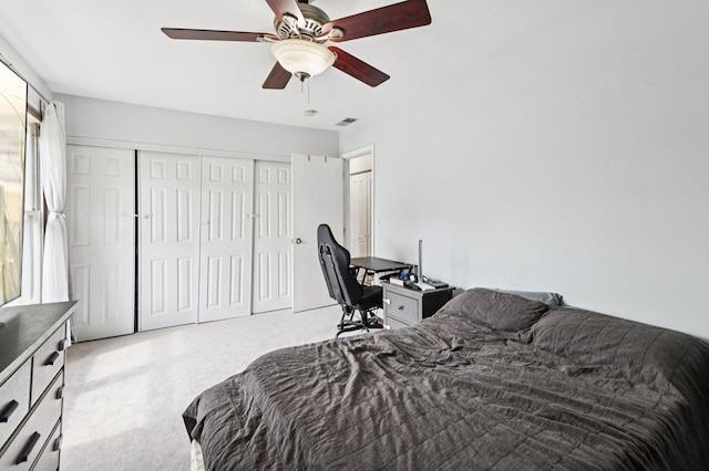 226 Nantucket Hbr Unit 226, Schaumburg, IL 60193 - bedroom with carpet, a closet, and ceiling fan