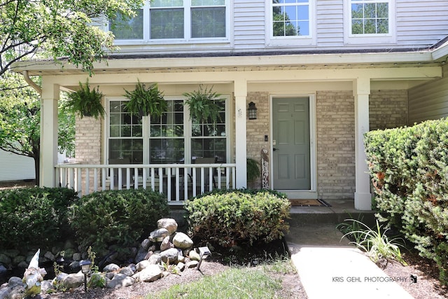 1115 E Fox Chase Dr, Round Lake Beach, IL 60073 - entrance to property with a porch and brick siding