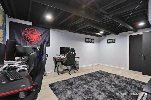 1115 E Fox Chase Dr, Round Lake Beach, IL 60073 - home office featuring wood finished floors and baseboards