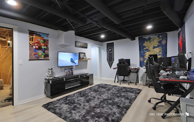 1115 E Fox Chase Dr, Round Lake Beach, IL 60073 - office area with wood finished floors