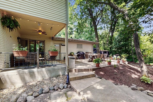 11649 S Walnut Ridge Dr, Palos Park, IL 60464 - view of patio with a ceiling fan and outdoor dining area