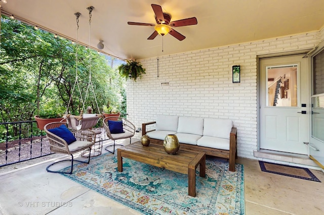 11649 S Walnut Ridge Dr, Palos Park, IL 60464 - view of patio featuring an outdoor living space and a ceiling fan