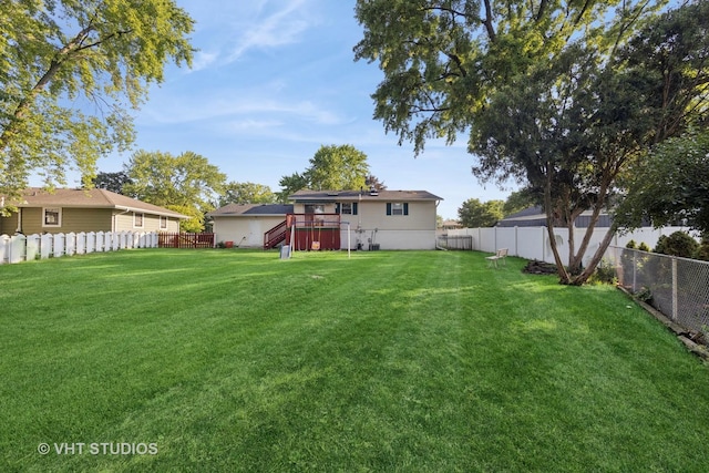 2140 Baker St, Aurora, IL 60506 - fenced backyard featuring stairs