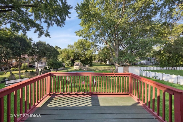 2140 Baker St, Aurora, IL 60506 - deck featuring a fenced backyard