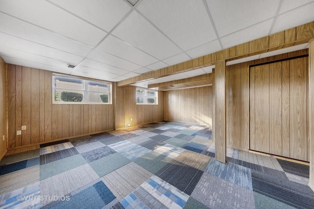 2140 Baker St, Aurora, IL 60506 - below grade area with wooden walls and baseboards