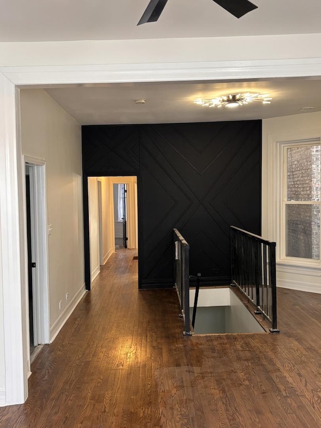 4138 W Adams St, Chicago, IL 60624 - corridor with an upstairs landing and dark wood-style floors