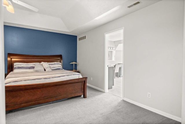 2913 Fox Creek Rd, Bloomington, IL 61705 - carpeted bedroom featuring a ceiling fan and lofted ceiling