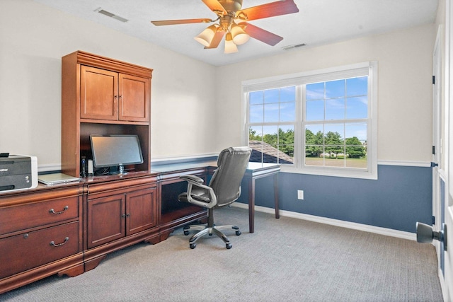 2913 Fox Creek Rd, Bloomington, IL 61705 - office area featuring carpet and a ceiling fan