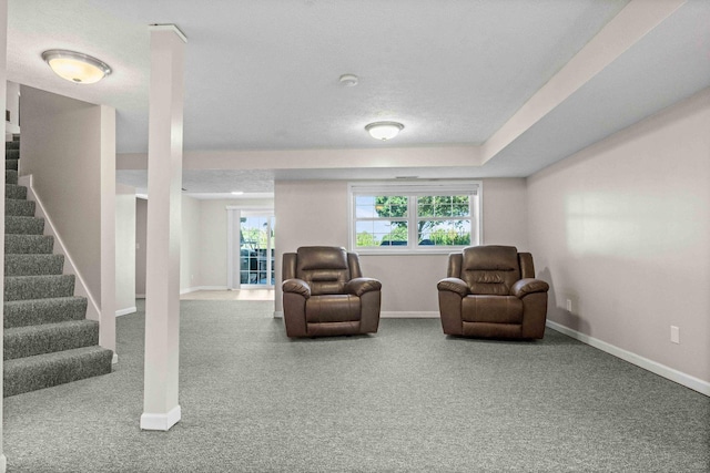 2913 Fox Creek Rd, Bloomington, IL 61705 - living area featuring carpet floors and stairs