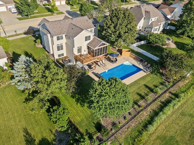2913 Fox Creek Rd, Bloomington, IL 61705 - aerial view of property and surrounding area with a pool area
