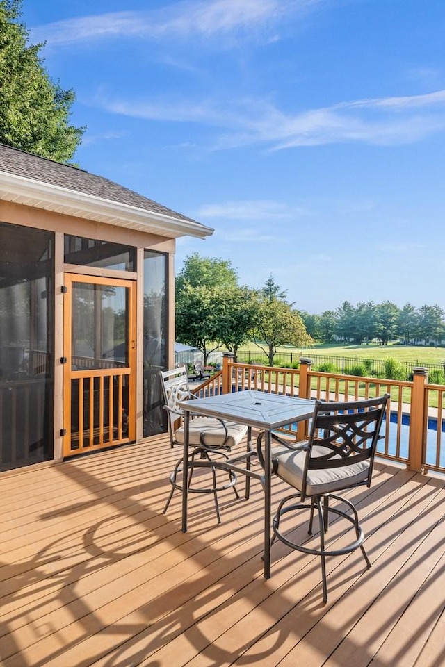 2913 Fox Creek Rd, Bloomington, IL 61705 - wooden deck featuring outdoor dining space