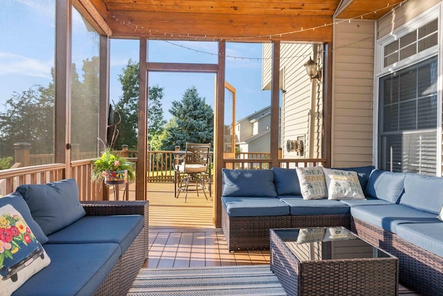 2913 Fox Creek Rd, Bloomington, IL 61705 - sunroom featuring an outdoor living space