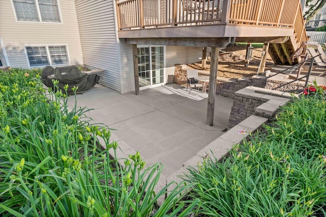 2913 Fox Creek Rd, Bloomington, IL 61705 - view of patio / terrace featuring stairs and a deck