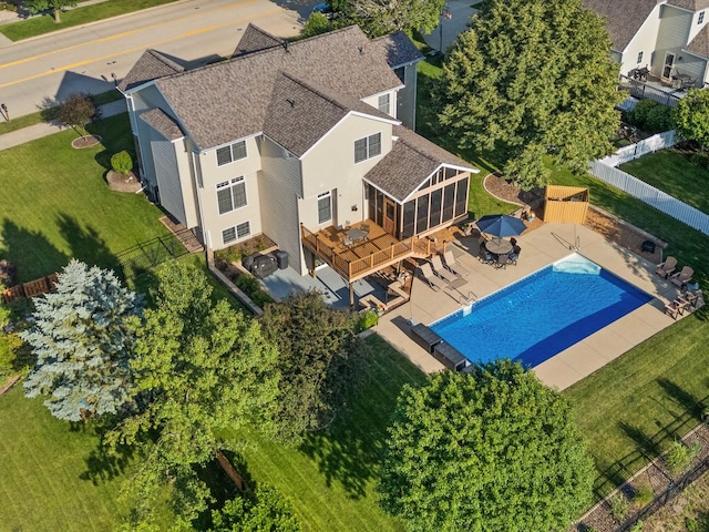 2913 Fox Creek Rd, Bloomington, IL 61705 - aerial view of property and surrounding area with a pool area
