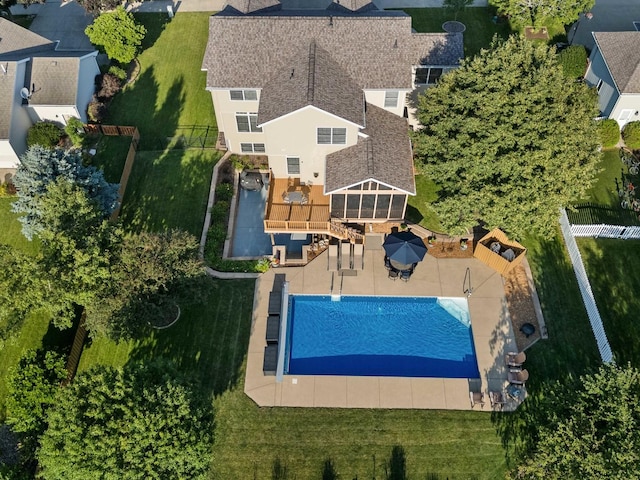 2913 Fox Creek Rd, Bloomington, IL 61705 - aerial view of property and surrounding area featuring a pool area