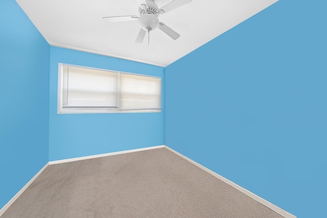 8827 N Washington St Unit B, Niles, IL 60714 - carpeted empty room featuring baseboards and ceiling fan