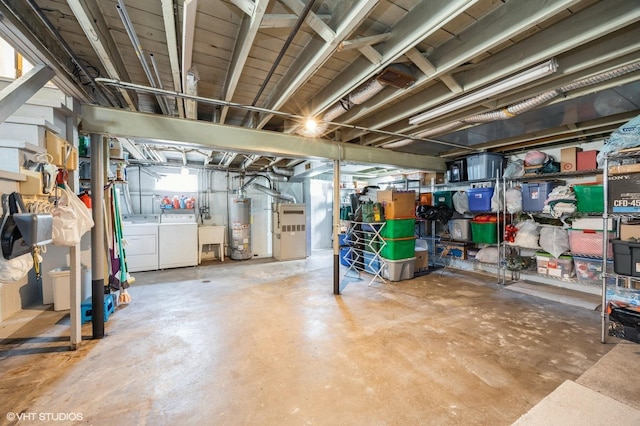 25 N Ashbel Ave, Hillside, IL 60162 - unfinished below grade area with washer and clothes dryer, water heater, and heating unit