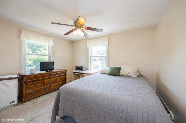 25 N Ashbel Ave, Hillside, IL 60162 - bedroom featuring multiple windows, light carpet, and ceiling fan
