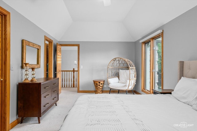 4211 Legend Ct, Naperville, IL 60564 - bedroom featuring light carpet and vaulted ceiling