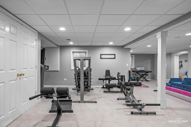 4211 Legend Ct, Naperville, IL 60564 - workout area with recessed lighting and carpet floors