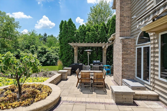 4211 Legend Ct, Naperville, IL 60564 - view of patio / terrace featuring outdoor dining space, a pergola, and a grill